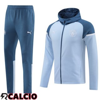 Tuta Calcio - Felpa Con Cappuccio Manchester City Blu 2024/2025