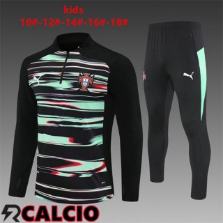 Insieme Tuta Calcio Portogallo Bambino Nero Verde 2025/2026