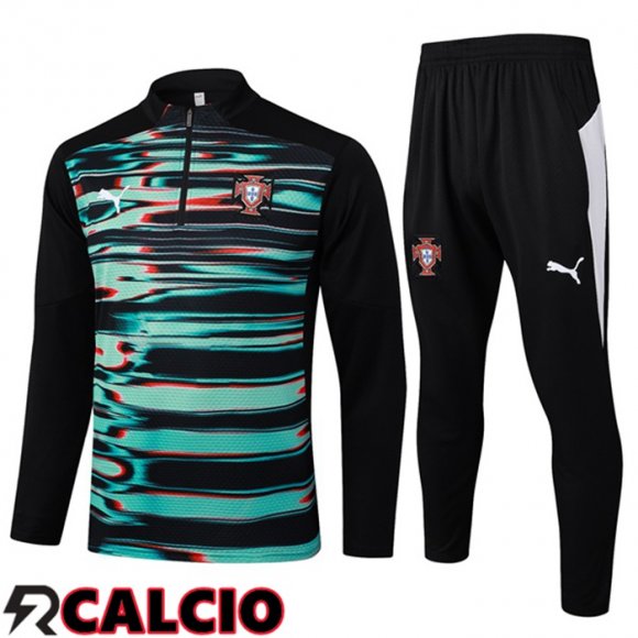 Insieme Tuta Calcio Portogallo Verde Nero 2025/2026
