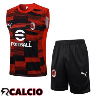 Canotta Allenamento AC Milan + Pantaloncini Rosso 2025/2026