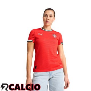 Prima Maglia Nazionale Portogallo Donna Rosso 2025/2026  Prima Maglia Nazionale Portogallo Donna Rosso 2025/2026