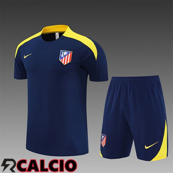 Insieme T Shirt Allenamento Atletico Madrid Bambino Blu/Giallo 2025/2026