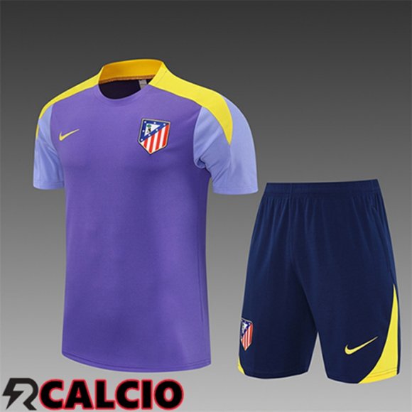 Insieme T Shirt Allenamento Atletico Madrid Bambino Viola/Giallo 2025/2026