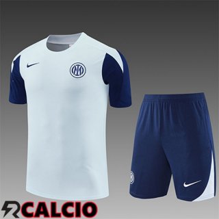 Insieme T Shirt Allenamento Inter Milan Bambino Grigio Chiaro 2025/2026  Insieme T Shirt Allenamento Inter Milan Bambino Grigio Chiaro 2025/2026