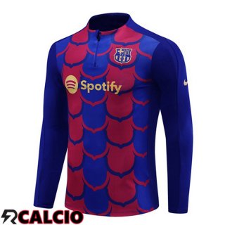 Felpa Allenamento FC Barcellona Blu Rosso 2024/2025  Felpa Allenamento FC Barcellona Blu Rosso 2024/2025