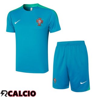 T Shirt Allenamento Portogallo + Pantaloncini Blu 2024/2025  T Shirt Allenamento Portogallo + Pantaloncini Blu 2024/2025
