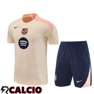 Insieme T Shirt Allenamento FC Barcellona + Pantaloncini Giallo 2025/2026