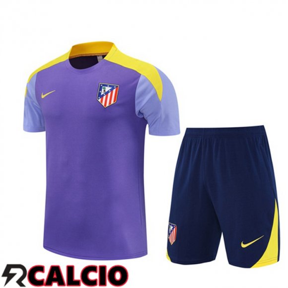Insieme T Shirt Allenamento Atletico Madrid + Pantaloncini Viola 2025/2026