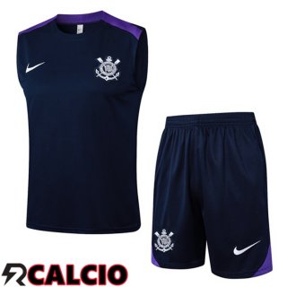 Canotta Allenamento Corinthians + Pantaloncini Blu Reale 2025/2026  Canotta Allenamento Corinthians + Pantaloncini Blu Reale 2025/2026