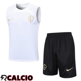 Canotta Calcio Corinthians + Pantaloncini Bianco 2023/2024  Canotta Calcio Corinthians + Pantaloncini Bianco 2023/2024