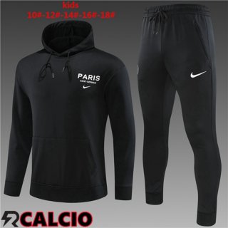 Insieme Giacca Con Cappuccio Tuta Paris PSG Bambino Nero 2023/2024  Insieme Giacca Con Cappuccio Tuta Paris PSG Bambino Nero 2023/2024