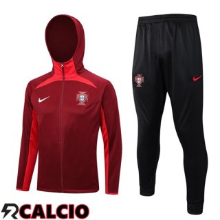 Insieme Giacca Con Cappuccio Tuta Portogallo Rosso 2023/2024