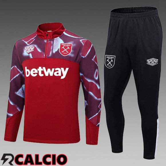 Insieme Tuta Calcio West Ham Bambino Rosso 2023/2024  Insieme Tuta Calcio West Ham Bambino Rosso 2023/2024