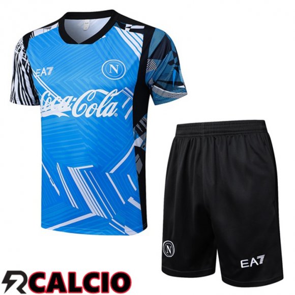 Insieme T Shirt Allenamento SSC Napoli + Pantaloncini Blu 2025/2026