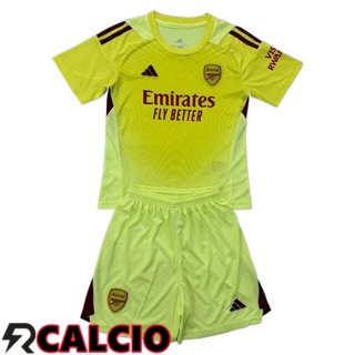 Maglia Arsenal Bambino Portiere Giallo 2025/2026  Maglia Arsenal Bambino Portiere Giallo 2025/2026