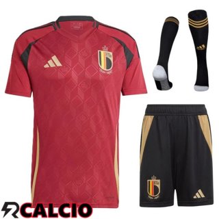 Maglie Calcio Belgio Prima (Pantaloncini + Calzini) UEFA Euro 2024