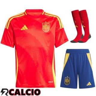 Maglie Calcio Spagna Prima (Pantaloncini + Calzini) UEFA Euro 2024