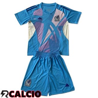 Maglie Calcio Messico Bambino Portiere Blu 2024/2025  Maglie Calcio Messico Bambino Portiere Blu 2024/2025