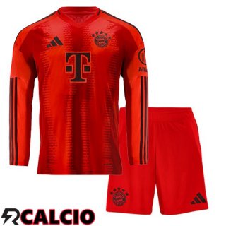 Maglie Calcio Bayern Monaco Bambino Prima Manica Lunga Rosso 2024/2025