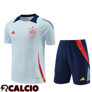 T Shirt Allenamento Spagna + Pantaloncini Blu 2024/2025  T Shirt Allenamento Spagna + Pantaloncini Blu 2024/2025