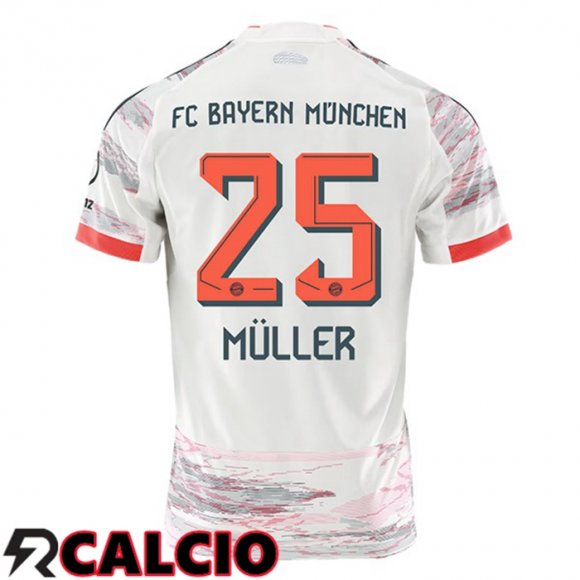 Seconda Maglia Bayern Monaco (Müller 25) Bianco 2025/2026