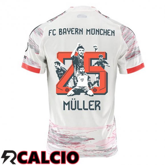 Seconda Maglia Bayern Monaco (Müller 25) Edizione Speciale Bianco 2025/2026