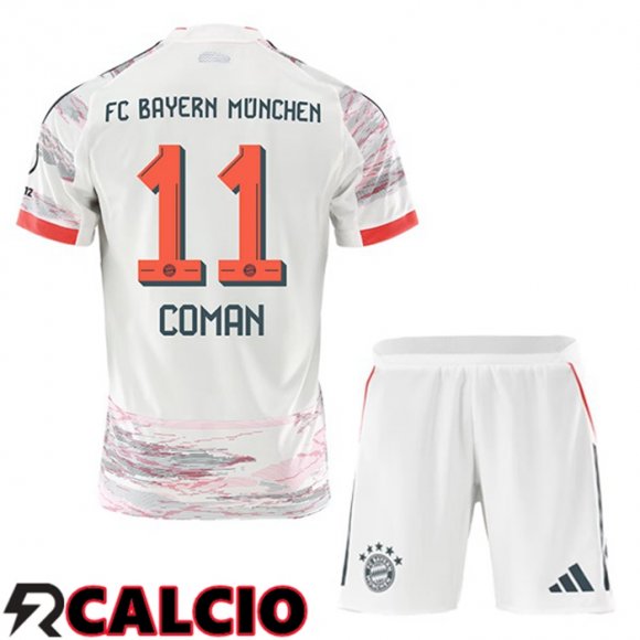 Seconda Maglia Bayern Monaco (Coman 11) Bambino Bianco 2025/2026
