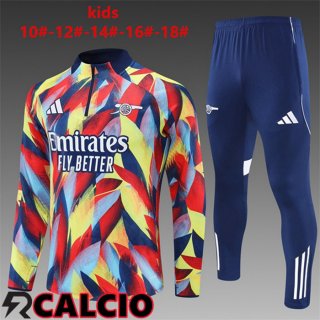 Insieme Tuta Calcio Arsenal Bambino Giallo Rosso 2025/2026  Insieme Tuta Calcio Arsenal Bambino Giallo Rosso 2025/2026