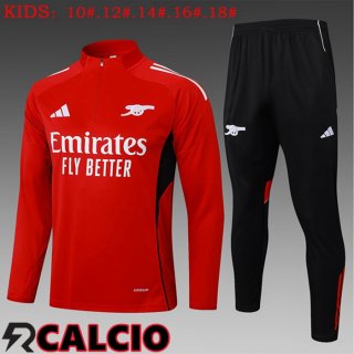 Insieme Tuta Calcio Arsenal Bambino Rosso 2025/2026  Insieme Tuta Calcio Arsenal Bambino Rosso 2025/2026