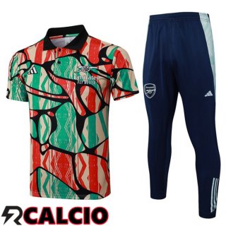 Insieme Polo Arsenal + Pantaloni Rosso Verde 2025/2026  Insieme Polo Arsenal + Pantaloni Rosso Verde 2025/2026