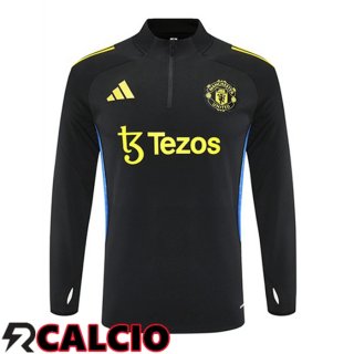 Felpa Allenamento Manchester United Nero 2025/2026  Felpa Allenamento Manchester United Nero 2025/2026