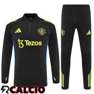 Insieme Tuta Calcio Manchester United Nero 2025/2026  Insieme Tuta Calcio Manchester United Nero 2025/2026