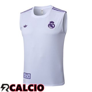 Canotta Allenamento Real Madrid Bianco 2025/2026  Canotta Allenamento Real Madrid Bianco 2025/2026