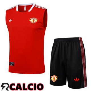 Canotta Allenamento Manchester United + Pantaloncini Rosso 2025/2026