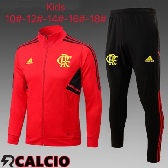 Insieme Tuta Calcio - Giacca Flamengo Bambino Rosso 2023/2024  Insieme Tuta Calcio - Giacca Flamengo Bambino Rosso 2023/2024
