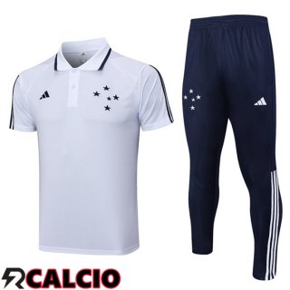 Maglia Polo Cruzeiro EC + Pantaloni Bianco 2023/2024  Maglia Polo Cruzeiro EC + Pantaloni Bianco 2023/2024