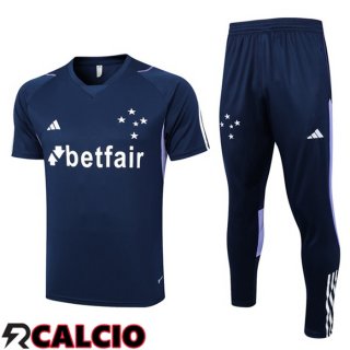 T Shirt Allenamento Cruzeiro EC + Pantaloni Blu Reale 2023/2024
