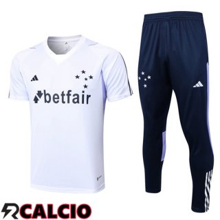 T Shirt Allenamento Cruzeiro EC + Pantaloni Bianco 2023/2024