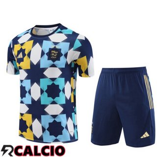 T Shirt Allenamento Algeria + Pantaloncini Bianco Blu 2023/2024