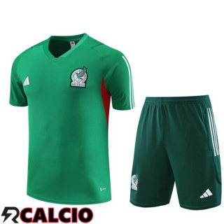 T Shirt Allenamento Messico + Pantaloncini Verde 2023/2024