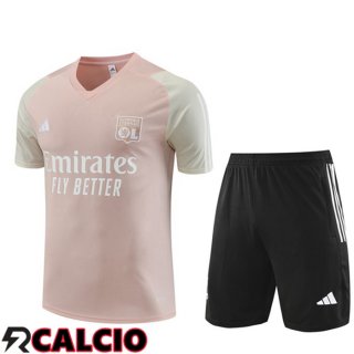 T Shirt Allenamento Lyon + Pantaloncini Rosa 2023/2024