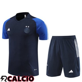 T Shirt Allenamento Algeria + Pantaloncini Blu Reale 2023/2024