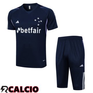 T Shirt Allenamento Cruzeiro EC + Pantaloncini Blu Reale 2023/2024