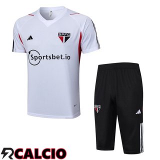 T Shirt Allenamento Sao Paulo FC + Pantaloncini Bianco 2023/2024