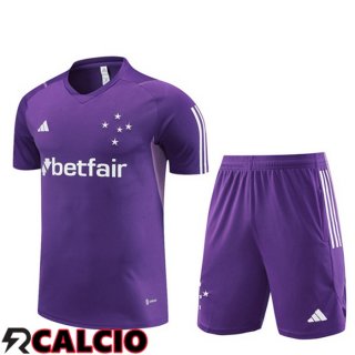 T Shirt Allenamento Cruzeiro EC + Pantaloncini Viola 2023/2024