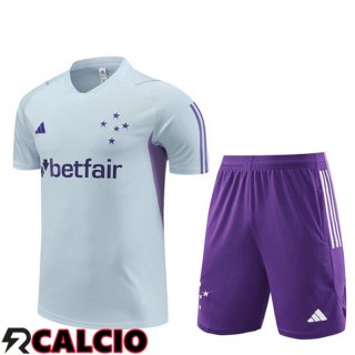 T Shirt Allenamento Cruzeiro EC + Pantaloncini Grigio 2023/2024