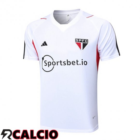 T Shirt Allenamento Sao Paulo FC Bianco 2023/2024  T Shirt Allenamento Sao Paulo FC Bianco 2023/2024