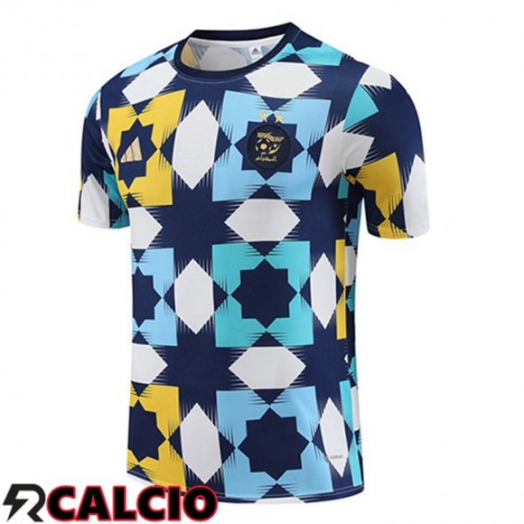 T Shirt Allenamento Algeria Bianco Blu 2023/2024  T Shirt Allenamento Algeria Bianco Blu 2023/2024