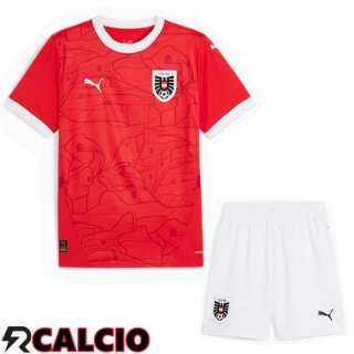 Maglie Calcio Austria Prima + Pantaloncini UEFA Euro 2024
