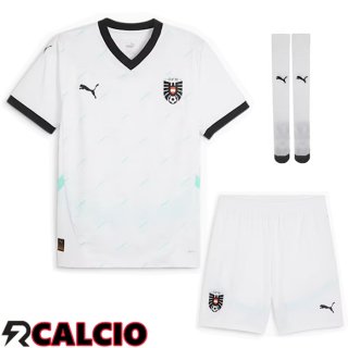 Maglie Calcio Austria Seconda (Pantaloncini + Calzini) UEFA Euro 2024